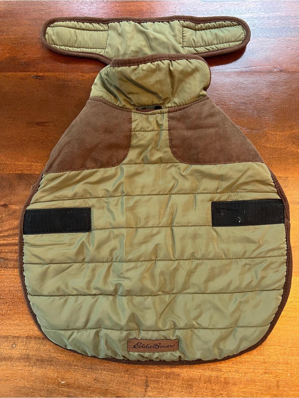 Eddie Bauer Pet Dog Coat/Jacket Size M Green/Brown Polyester Machine Washable